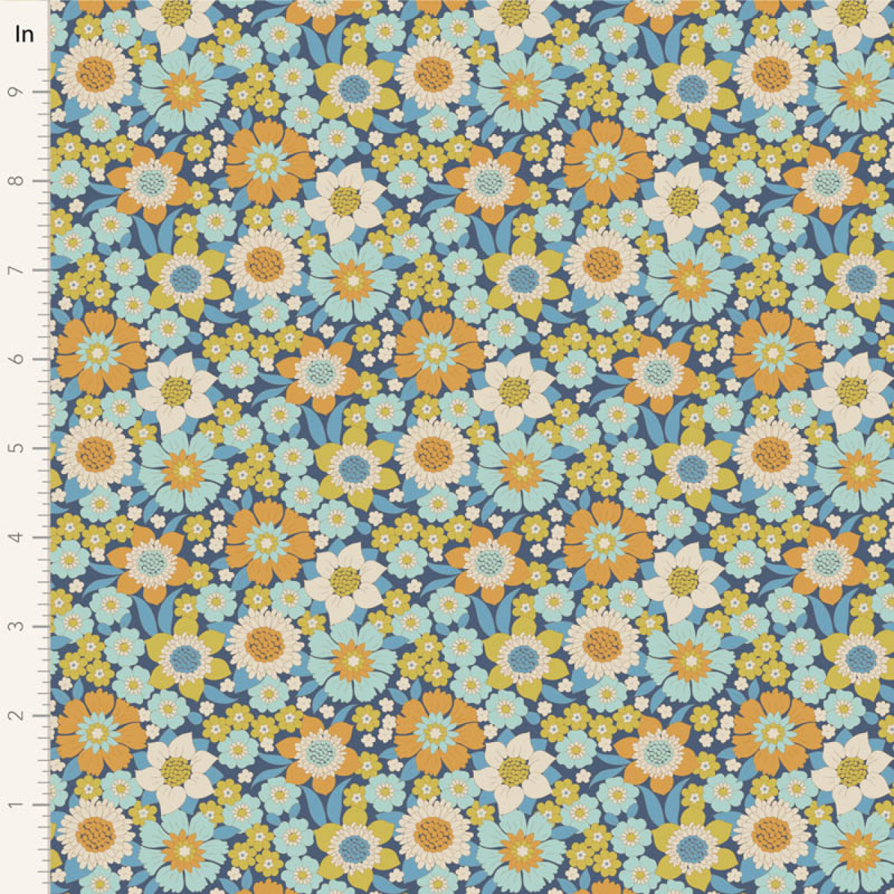 Tilda Patchwork Stoff Baumwolle - Wallflower - Lauren Blue